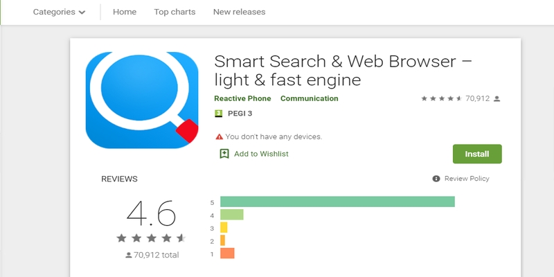 Le succès de Smart Search & Web Browser- light & fast engine